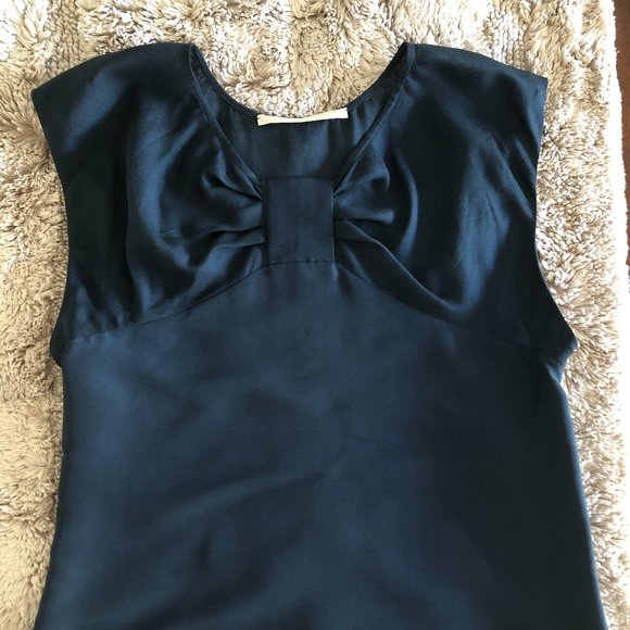 Crispin & Basilio Navy Bow Top (sz XS) - Picture 1 of 5
